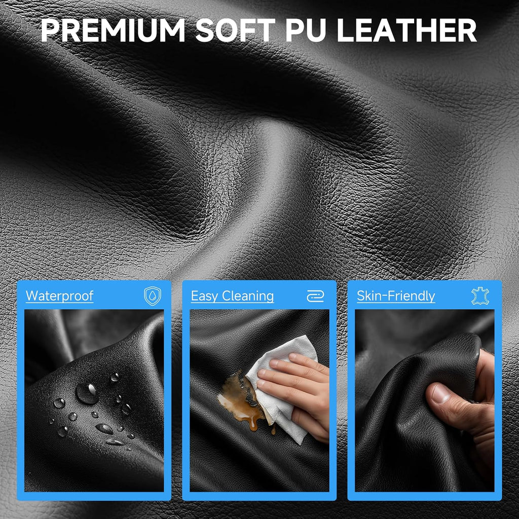 GTPLAYER Gaming Chair,Office Chair with Pocket Spring Lumbar Support, Ergonomic Comfortable Wide Office Desk Computer Chair with Outward Fixed Soft Armrests and Footrest (PU Leather, Black)