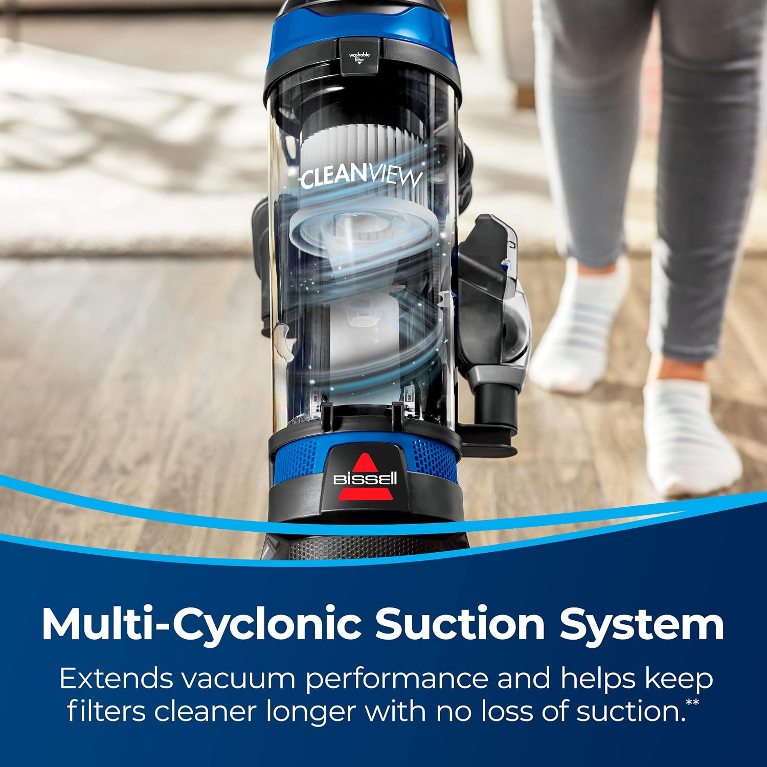 Bissell CleanView Upright Vacuum with Active Extension Wand, XL 2L Dirt Tank Capacity, Powerful Suction & OnePass Technology for Carpets & Hard Floors, 3536