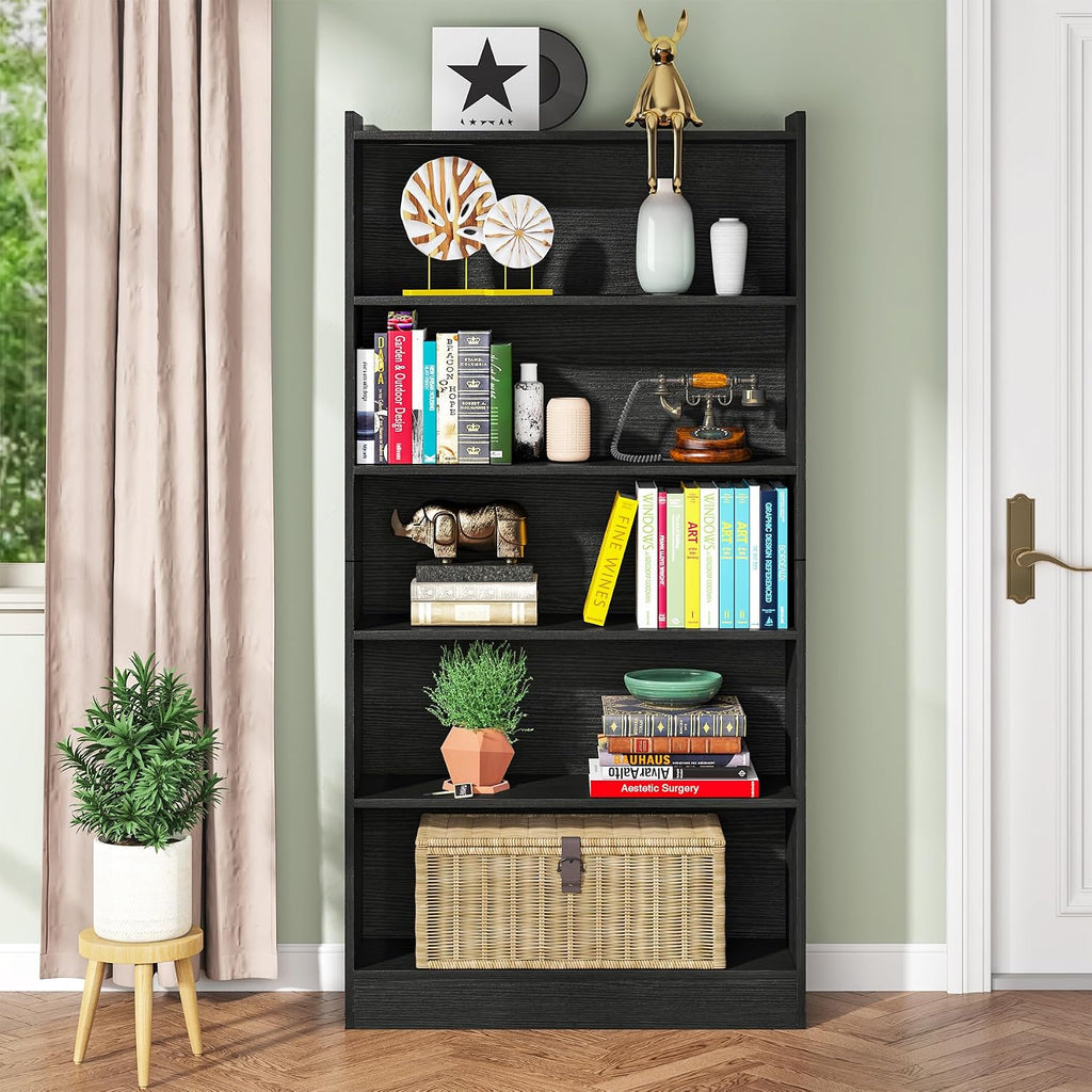 Tribesigns 72-inch Tall Bookcase, Modern 6-Tier White Library Bookshelf with Storage Shelves, Large Open Bookcases Wood Display Shelving Unit for Bedroom Living Room Office