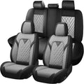 Car Seat Covers for Dodge Dart 2013-2016, Waterproof Nappa Leather Full Set Seat Cover, Anti-Slip and Comfortable Automotive Seat Protector&Accessories(Black Gray)