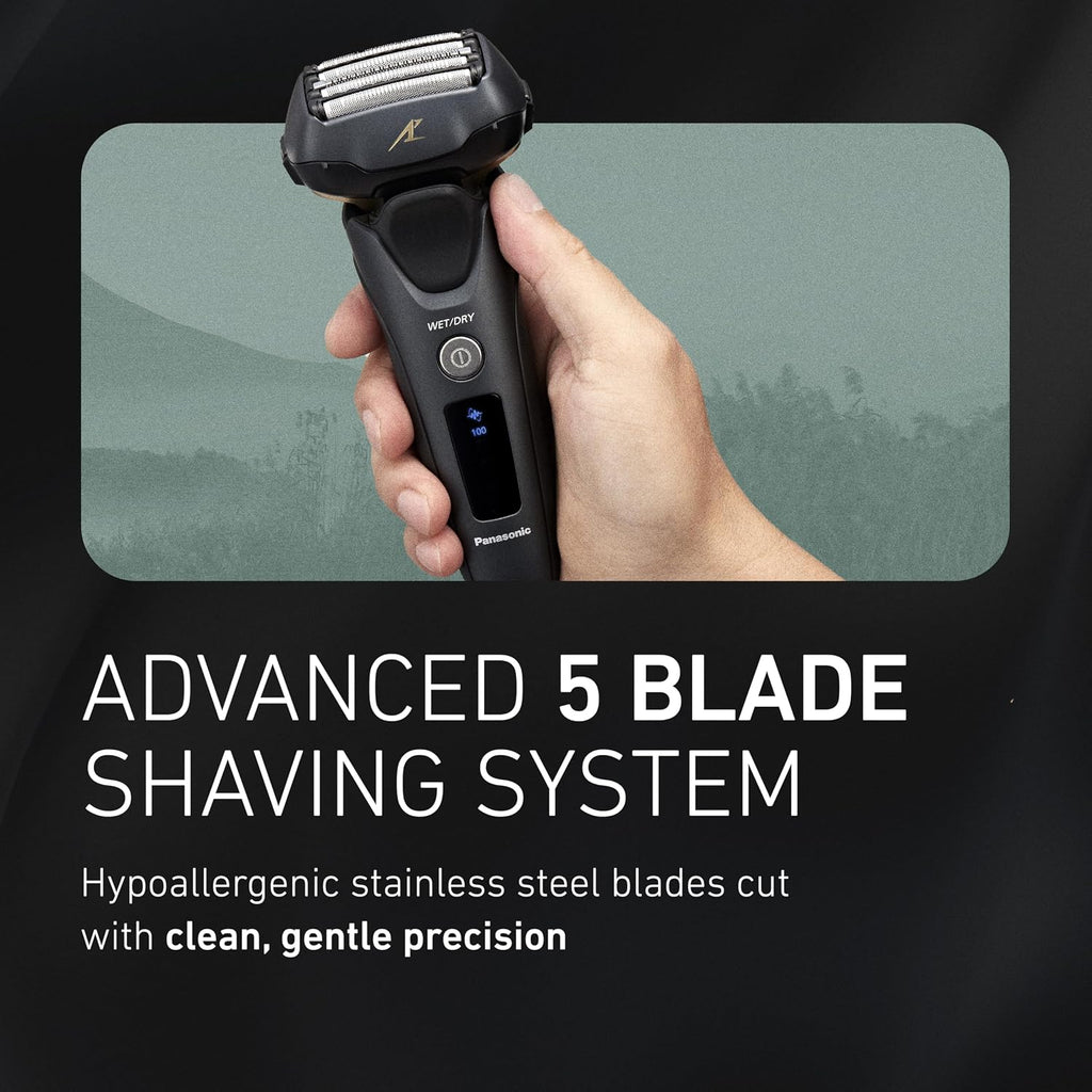 Panasonic ARC5 Electric Razor for Men with Pop-Up Trimmer, Wet/Dry 5-Blade Shaver, Men's Electric Razors for Shaving Face with Intelligent Shave Sensor and 16D Pivoting Head, ES-LV67-K (Black)