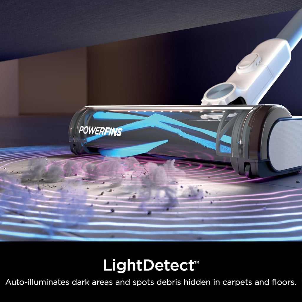 Shark Detect Clean & Empty | Lightweight Cordless Vacuum Cleaner with Auto-Empty System | HEPA Filter, Portable Handheld Attachment, Powerfins Brushroll | Cloudy Blue | IW4624