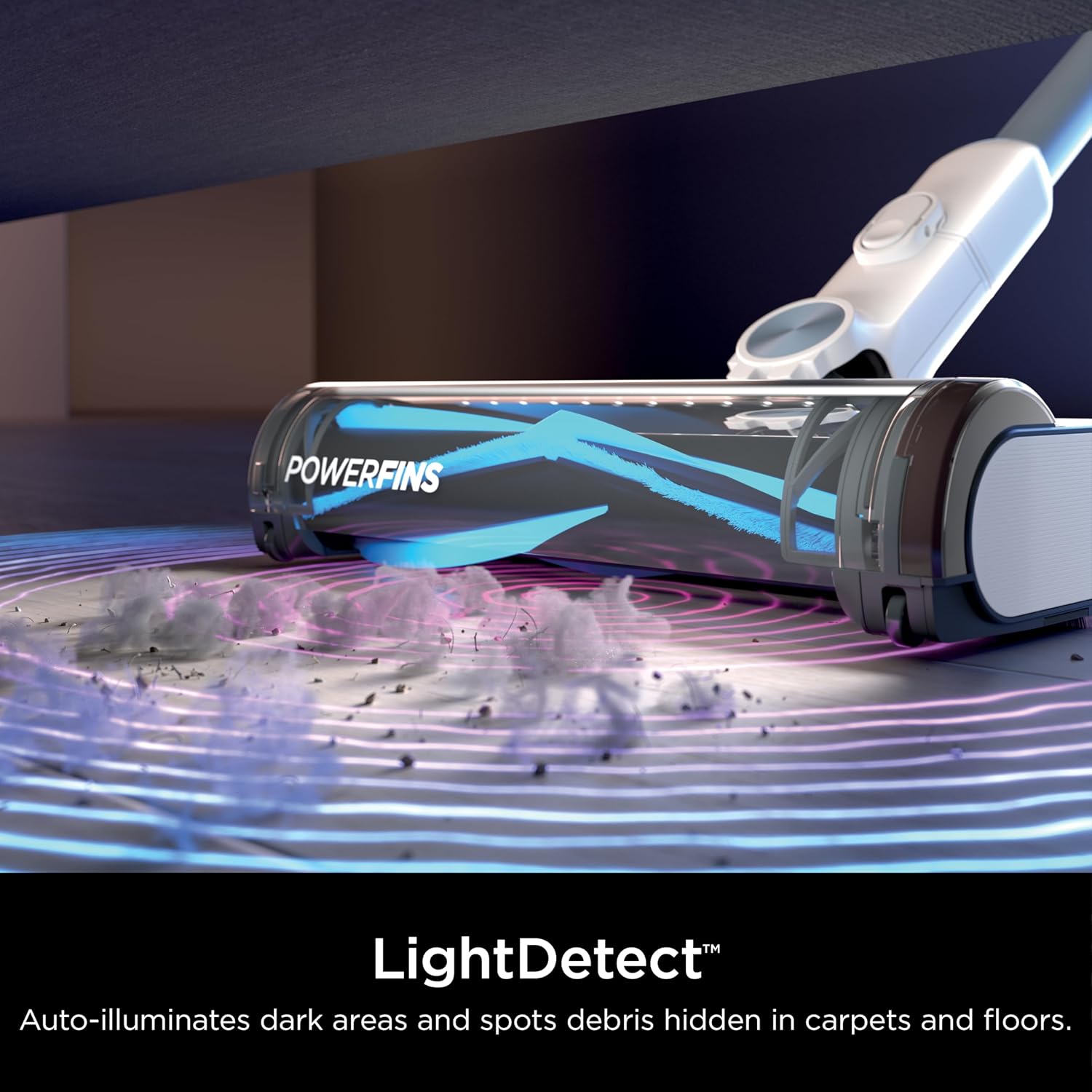 Shark Detect Clean & Empty | Lightweight Cordless Vacuum Cleaner with Auto-Empty System | HEPA Filter, Portable Handheld Attachment, Powerfins Brushroll | Cloudy Blue | IW4624
