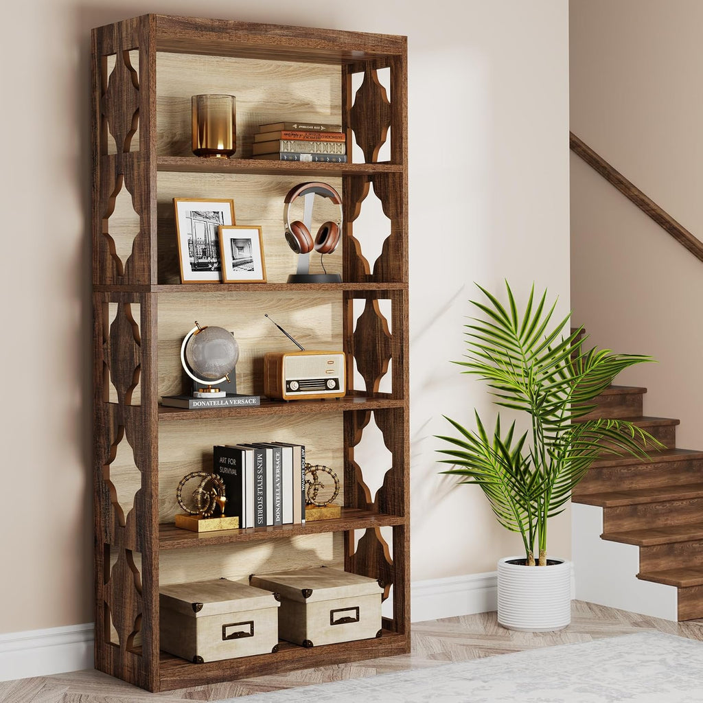 Tribesigns 6-Tier Bookcase, 70-Inch Tall Freestanding Bookshelf with Storage Shelves, Open Bookcase Wood Display Shelving Unit for Living Room Bedroom