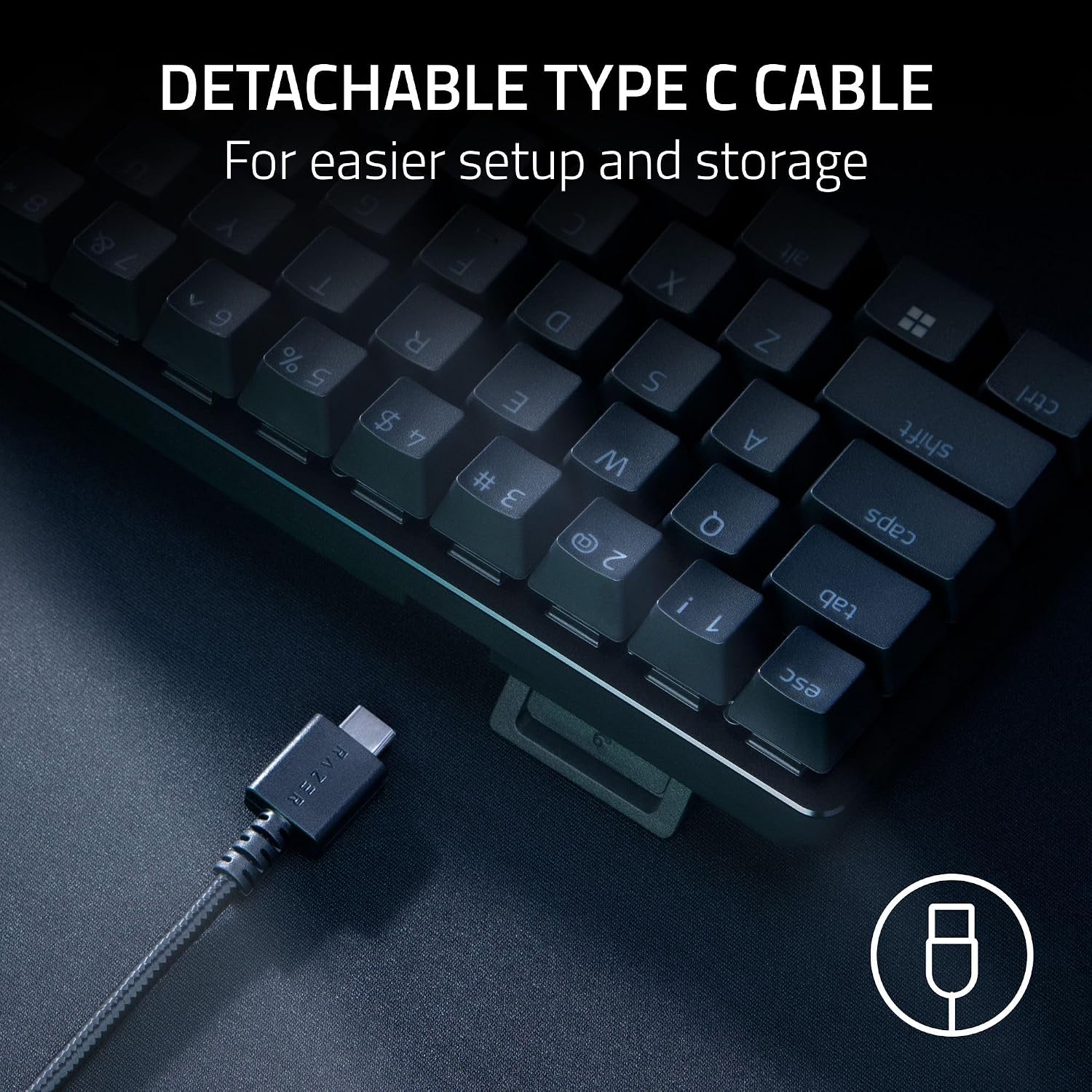 Razer Huntsman Mini 60% Gaming Keyboard: Analog Optical Switches - Rapid Trigger Mode - Chroma RGB Lighting - PBT Keycaps - Onboard Memory - Snap Tap - Classic Black
