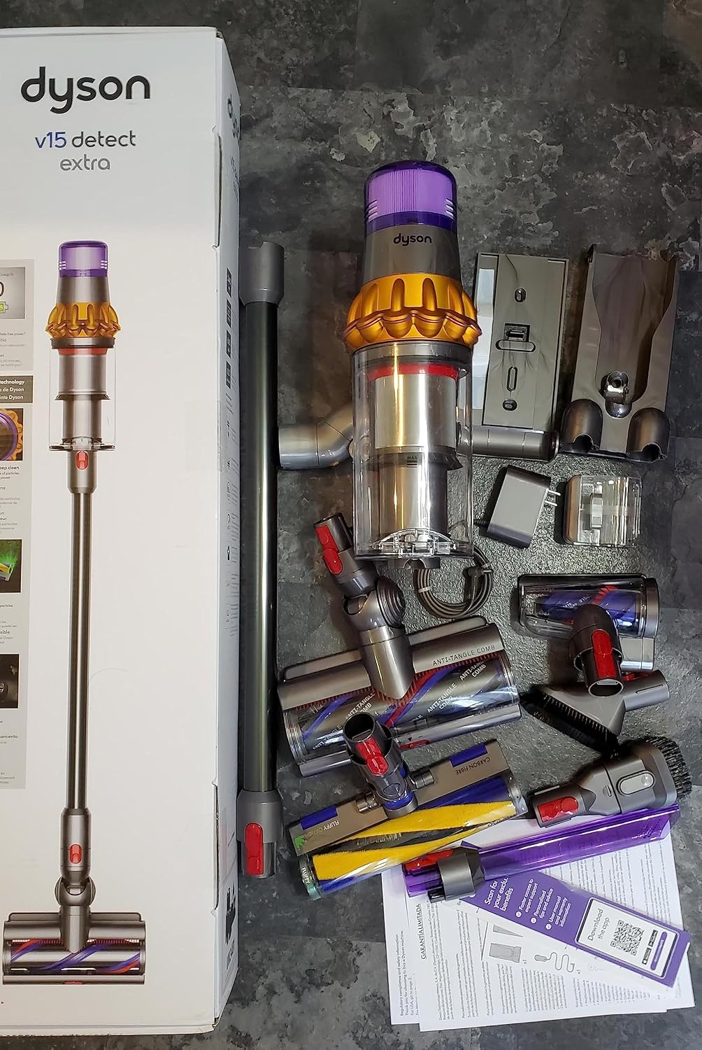 Dyson V15 Detect Total Clean Extra Cordless Vacuum - Yellow/Nickel