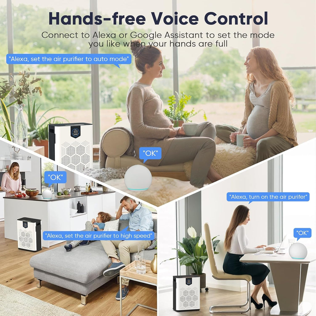DAYETTE H14 Smart Air Purifiers for Home Large Room Up to 3000 Ft², Air Purifier with Washable Filters, APP & Alexa Control & 22 dB Sleep Mode for Bedroom Living Room