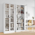 Full Glass Door Steel Pantry Cabinet 71' Tall Metal Kitchen Storage Organizer with Adjustable Shelves, Double Glass Doors Storage Cabinet for Kitchen, Dining Room, Garage, Assembly Required