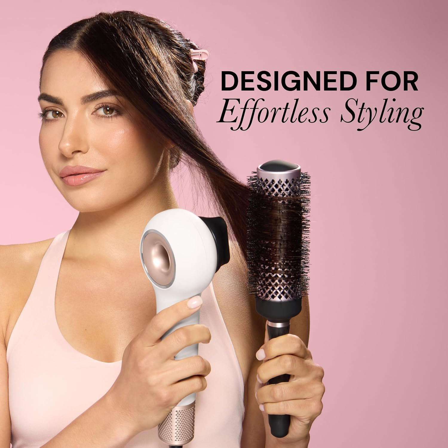L'ANGE HAIR Axia HaloRing Ionic Hair Dryer | High Speed Professional Blow Dryer for Smooth, Frizz-Free Styles | Lightweight Brushless Motor with Concentrator & Wall Mount | 4 Heat Settings | Off-white