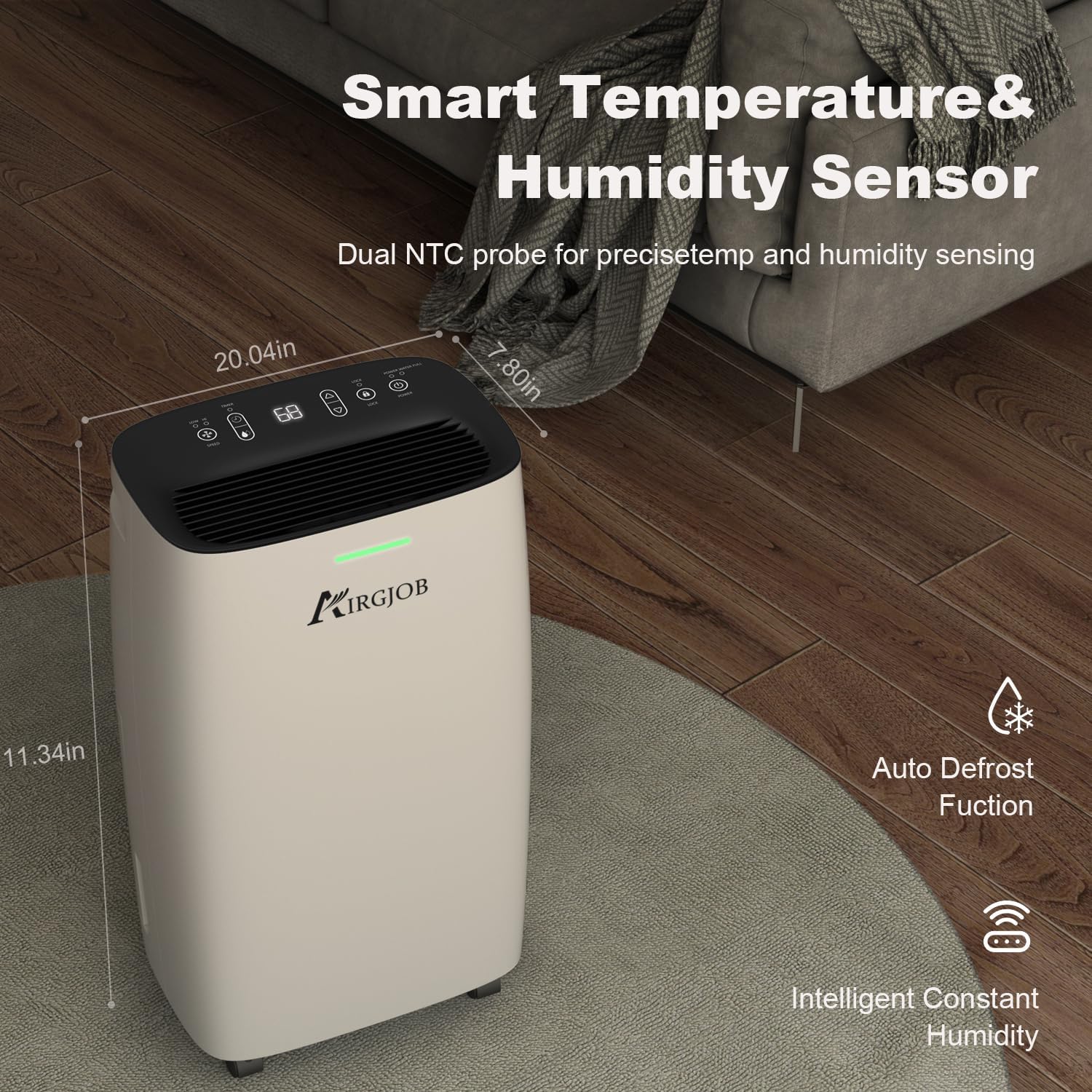 32-Pint Dehumidifier for Basement and Large Room - 2000 Sq. Ft, Quiet Dehumidifier for Large Capacity Room Home Bathroom Basements - Auto Continuous Drain Remove Moisture with Child Lock