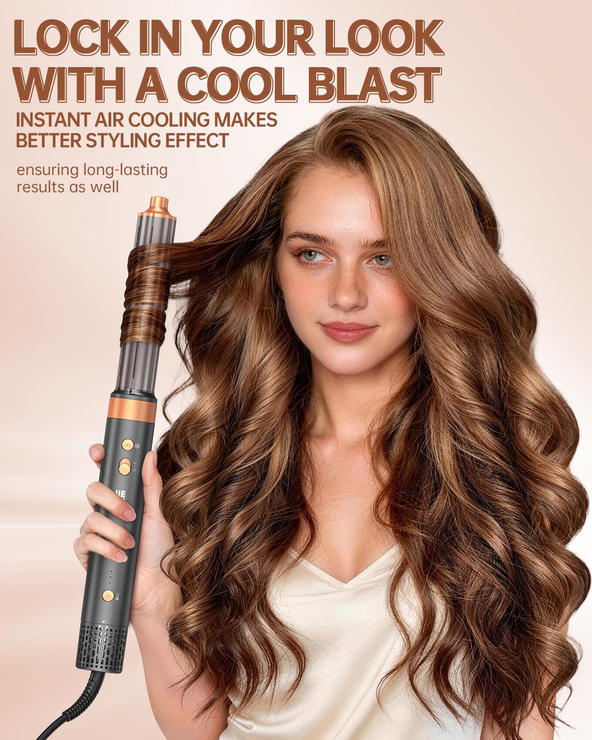 Hair Dryer Brush Air Styler: Dual Voltage 7 in 1 Ionic Multi Styling Tools with Hot Air Straightener, Auto Wrap Curlers, Frizz-Free Volumizer, Fast Blow Drying Curling Straightening and Smoothing