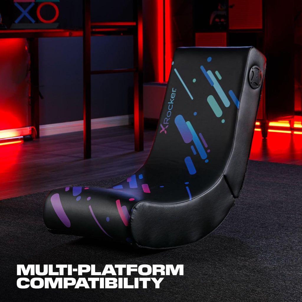 X Rocker Video Gaming Floor Rocker Chair, Built-in Audio, Foldable, for Gamers, Bedroom, or Game Room for Boys, Girls, Teens 5-17, Gifts for Gamers