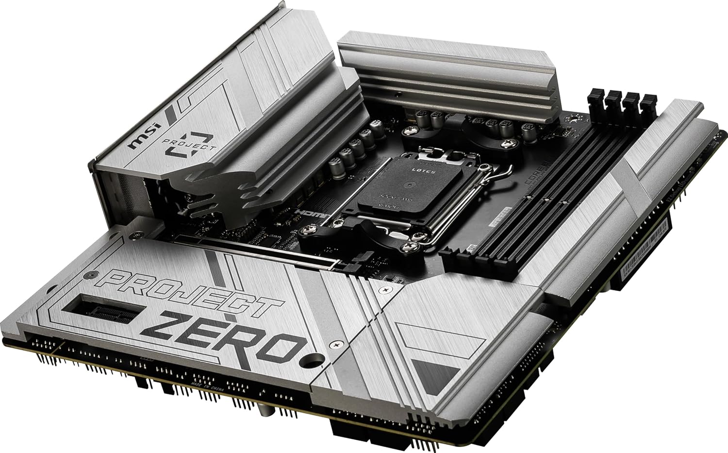 MSI B650M Project Zero Gaming Motherboard (AMD Ryzen 9000/8000/7000 Series Processors, AM5, DDR5, PCIe 4.0, M.2 Slots, SATA 6Gb/s, USB 3.2 Gen 2, HDMI/DP, Wi-Fi 6E, Bluetooth 5.3, 2.5Gbps LAN, mATX)