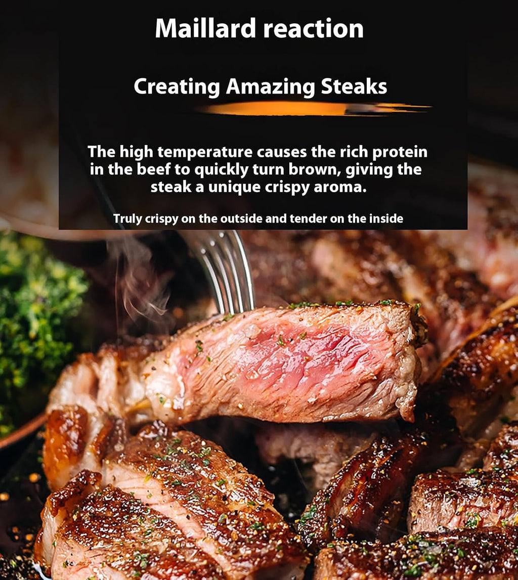 Smokeless Electric Broiler for Indoor Use, 800°C High-Heat Steak Grill with Adjustable 4/8-Tier Rack, Ceramic Heating, Timer & Temp Control, for Steak Chicken Vegetables A