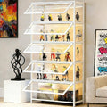 Display Cabinet with Acrylic Glass Door, 5 Tier Curio Display Case, Collectibles Toy Organizers Rack & Display Shelf, Kids Bookcase for Bedroom, Reading Nook, Toddler's Room, Bamboo