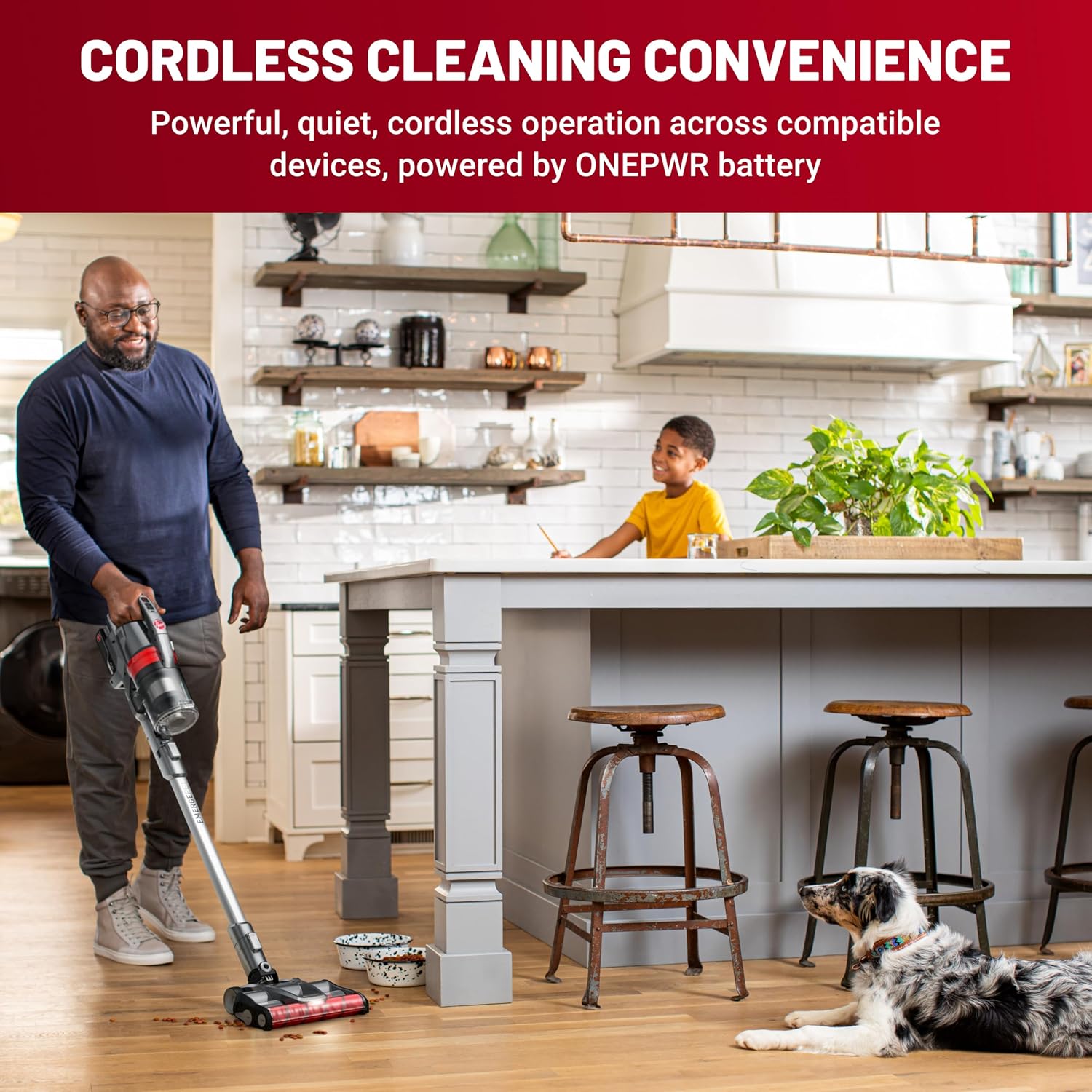 Hoover ONEPWR WindTunnel Emerge Pet+ Cordless Stick Vacuum Cleaner, Lightweight Stick Vac, Powerful and Quiet Cleaning, Self Standing, No Wall Mount Required, Cordless Vacuum Cleaners for Home Use