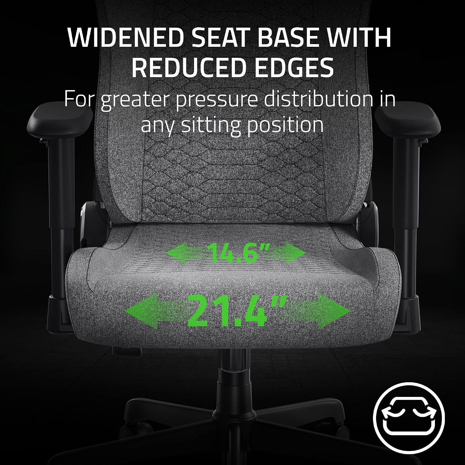 Razer Iskur V2 X Ergonomic Gaming Chair: Built-in Lumbar Support - Widened Seat - High Density Foam Cushions - Adjustable 152 Degree Recline - 2D Armrests - Plush Fabric Finish - Light Gray Edition