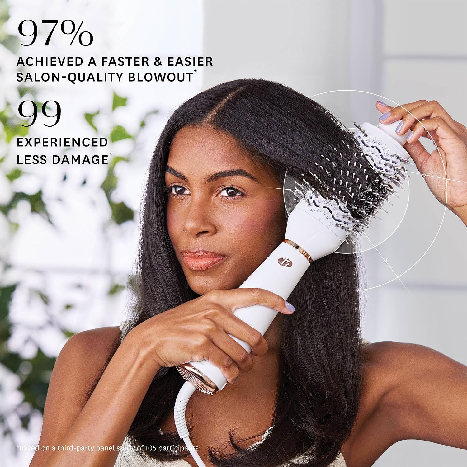 T3 AireBrush One Step Smoothing and Volumizing Hair Blow Dryer Brush, for Fast Drying and Styling with Multiple Heat and Speed Settings, Ceramic and Cool Shot