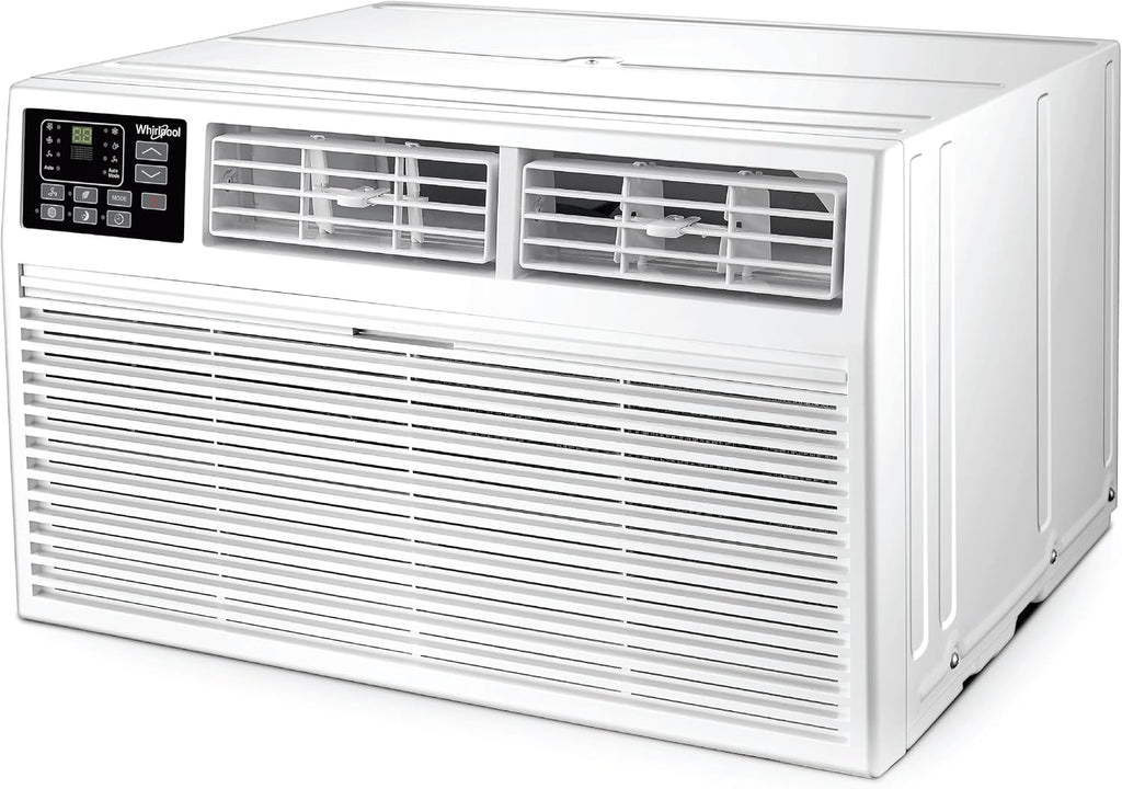 Whirlpool 8,000 BTU Through the Wall Air Conditioner, 115V, Cools up to 350 Sq. Ft. for Living Room, Bedroom, Kitchen with Dehumidifier and Remote Control, White