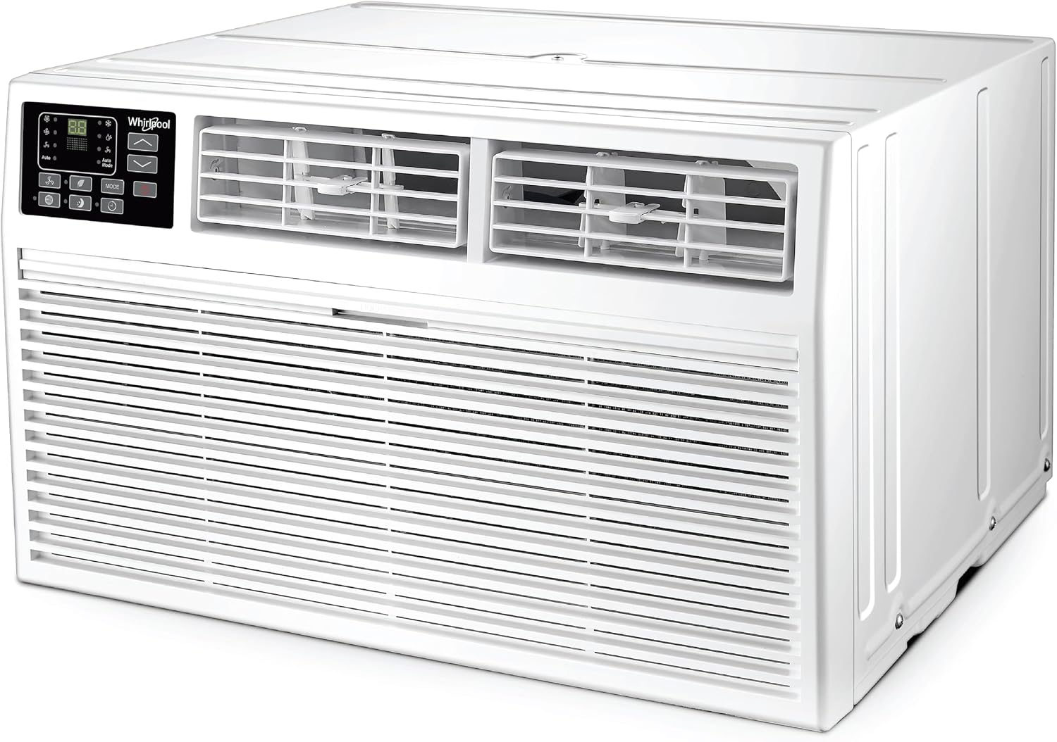Whirlpool 8,000 BTU Through the Wall Air Conditioner, 115V, Cools up to 350 Sq. Ft. for Living Room, Bedroom, Kitchen with Dehumidifier and Remote Control, White