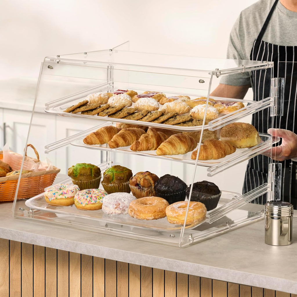 Winco 3-Tier Pastry Display Case, Acrylic Medium