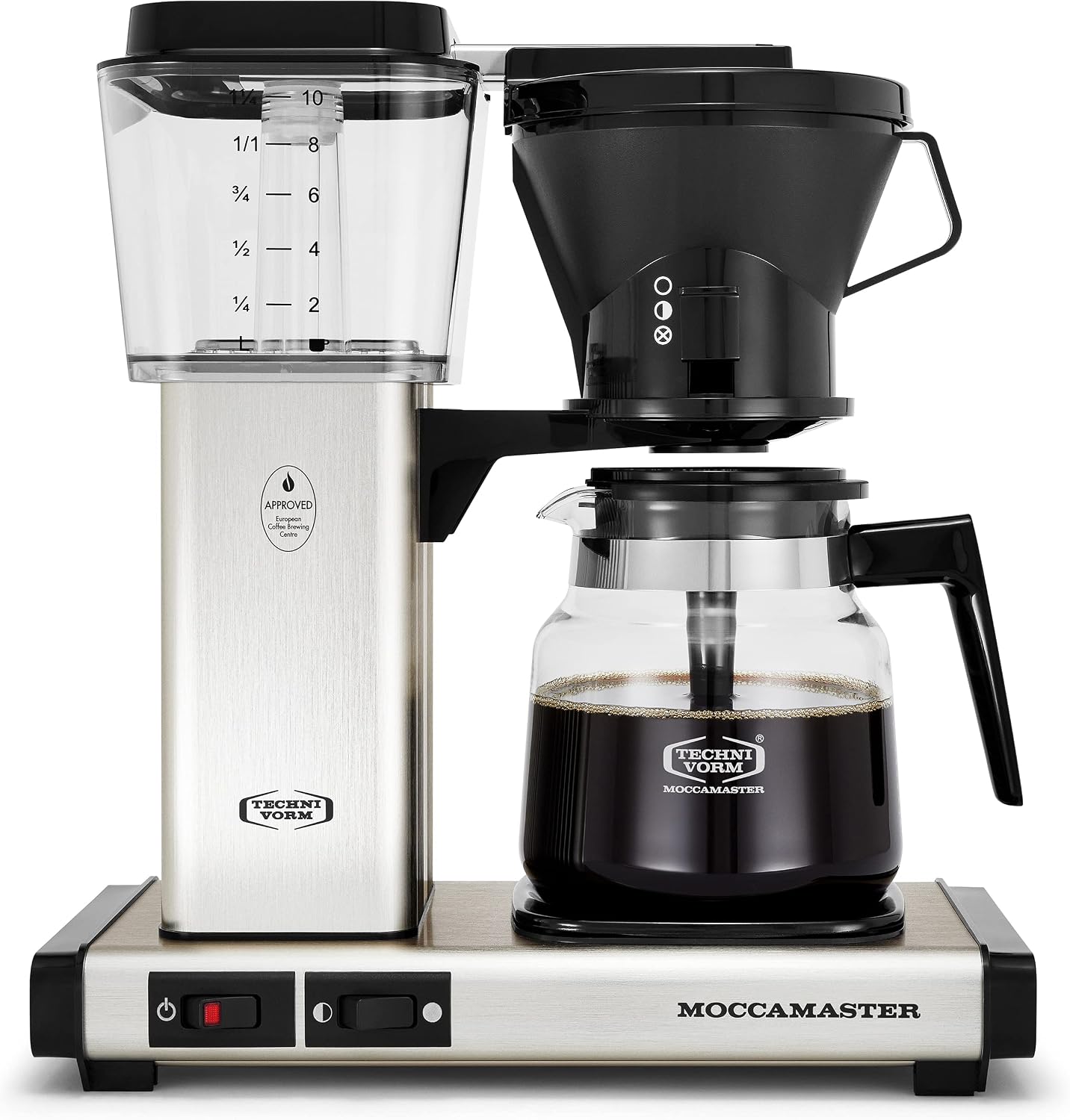 Technivorm Moccamaster 49520 KM5 Burr Coffee c, Polished Silver & Technivorm 59691 KB Coffee Brewer, 40 oz, Brushed silver, 6.5'D x 12.75'W x 14'H