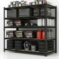 55' W Storage Shelves, 3500LBS Garage Shelving, 5-Tier Metal Shelving Unit, Adjustable Heavy Duty Shelving for Garage, Warehouse, Pantry, Kitchen, 55' W × 24' D × 72' H, Black