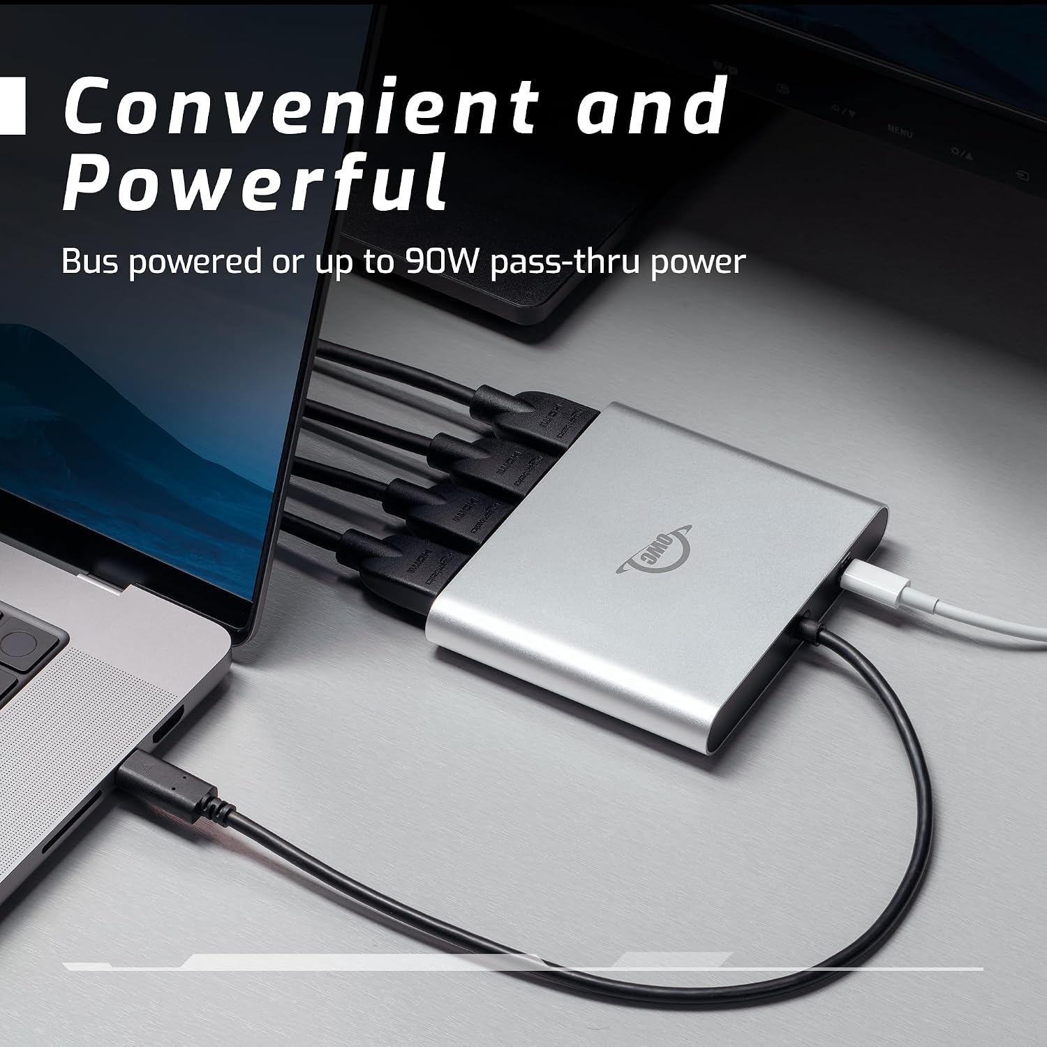 OWC USB-C Quad HDMI 4K Display Adapter with DisplayLink for Apple Silicon M1/M2/M3/M4 or Any Mac or PC with USB-C or Thunderbolt