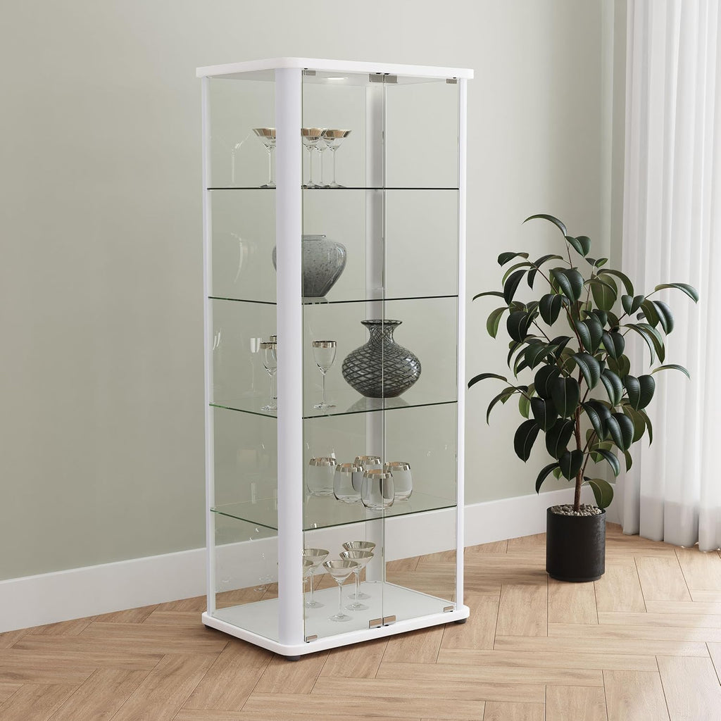 Coaster Home Furnishings Aero 5-Shelf Display Curio Cabinet with LED Lighting White 950399
