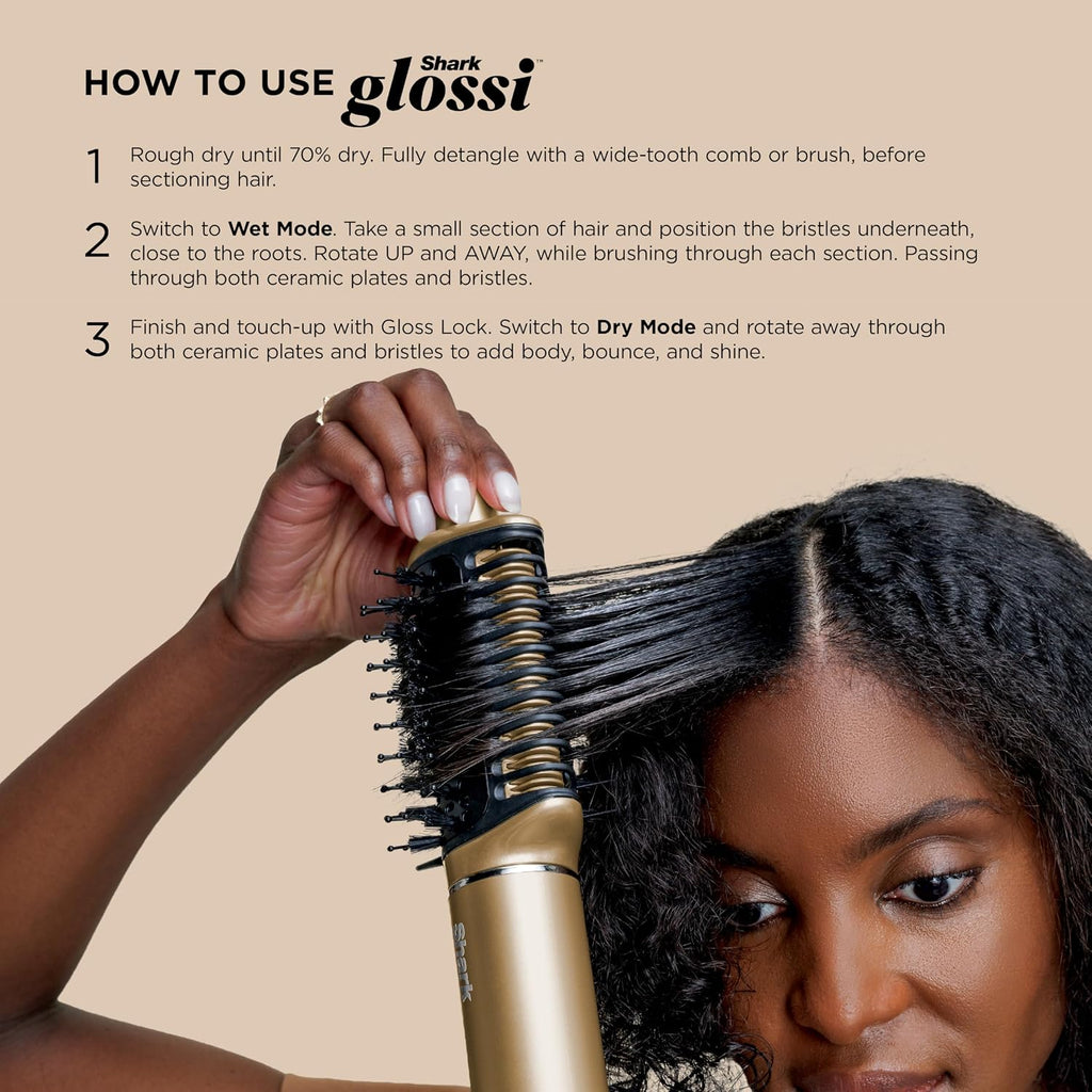 Shark Glam Hot Tool Air Styling Drying System, with Silki Straightener & Glossi Glosser, for Drying, Curling, Straightening & Glossing with Diffuser, Starlight Dream, HD6042SPL