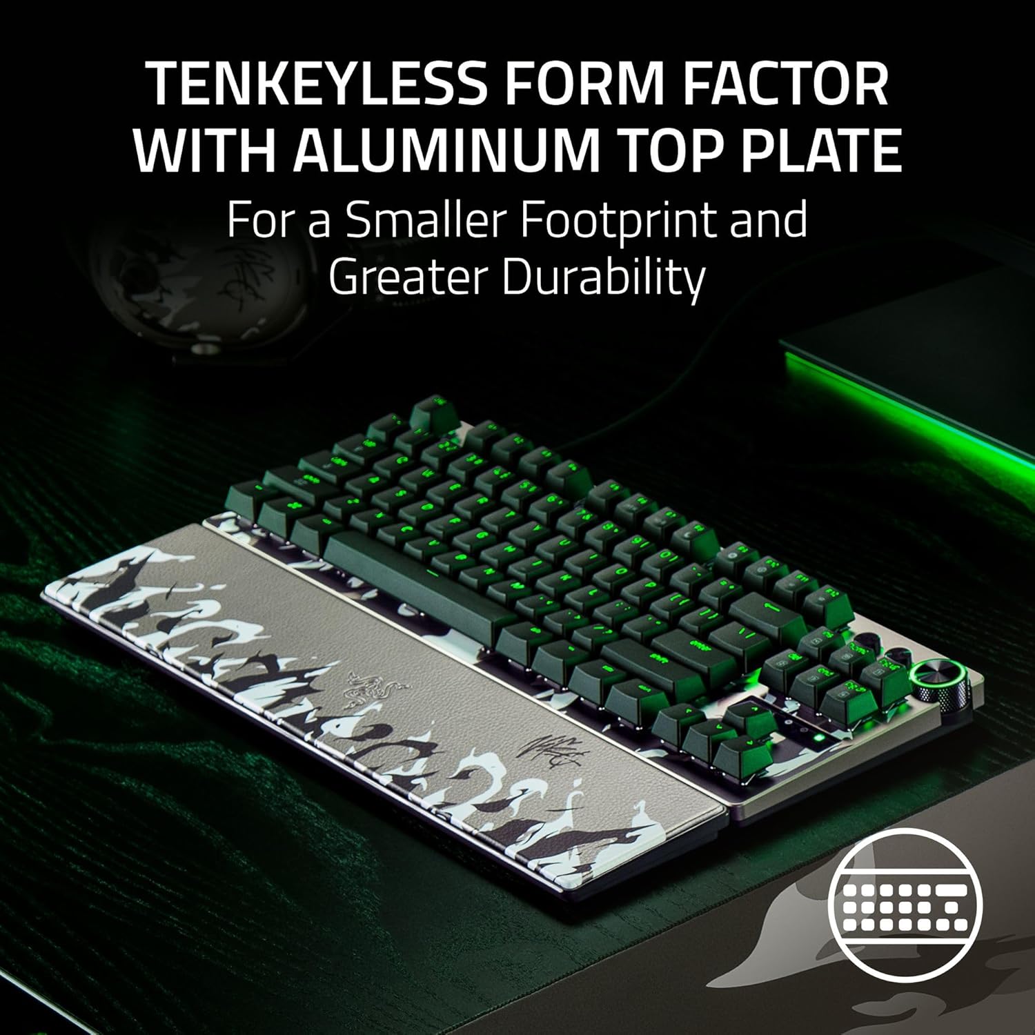 Razer Huntsman V3 Pro TKL 8KHz Esports Gaming Keyboard: Analog Optical Switches Gen 2-8000 Hz Polling Snap Tap - Rapid Trigger - Adjustable Actuation - Media Controls - Niko Edition