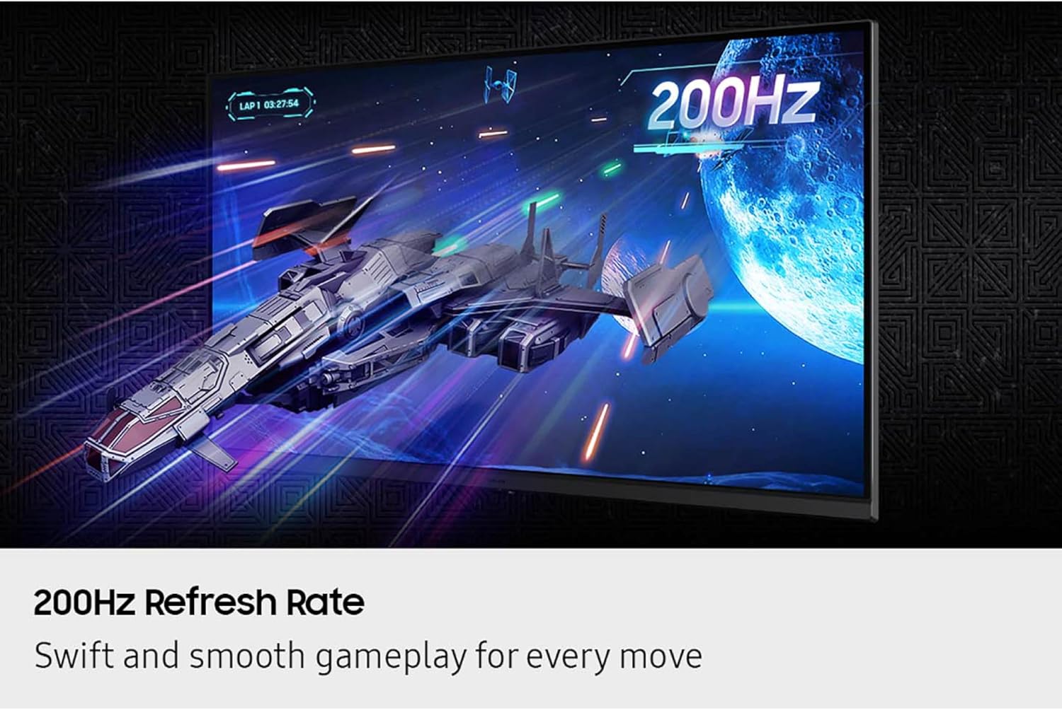 SAMSUNG 27' Odyssey G5 G53F QHD Resolution Gaming Monitor, HDR10, 200Hz Refresh Rate, IPS Panel, AMD FreeSync™ Premium, Black Equalizer, Auto Source Switch, LS27FG532ENXZA