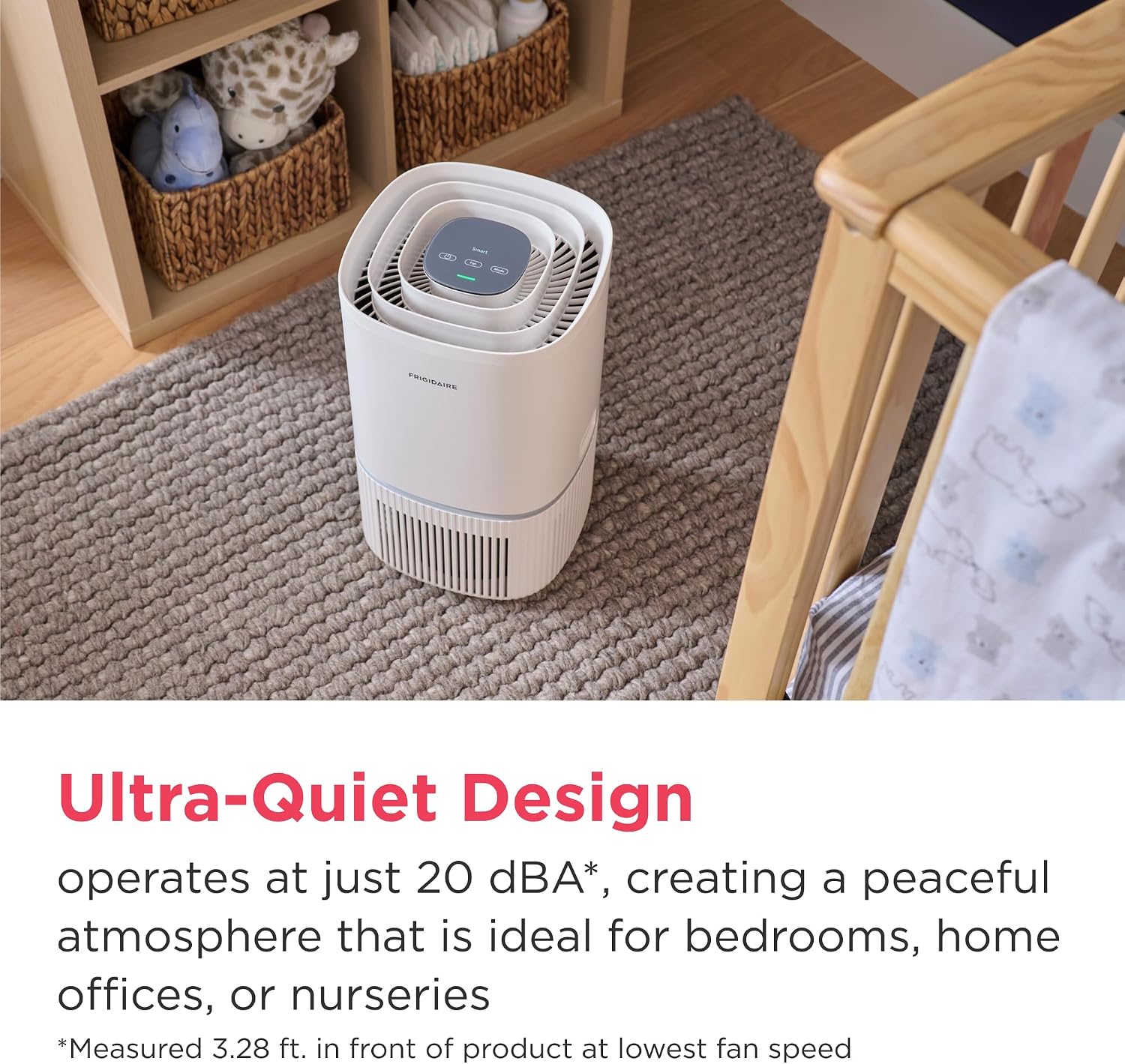 Frigidaire PureA300 HEPA Air Purifier with Wi-Fi for Small Bedrooms, Covers up to 850 Sq. Ft., 3-Stage Filtration, Energy Star Certification, Air Quality Monitoring, Smart Mode, Ultra Quiet, White