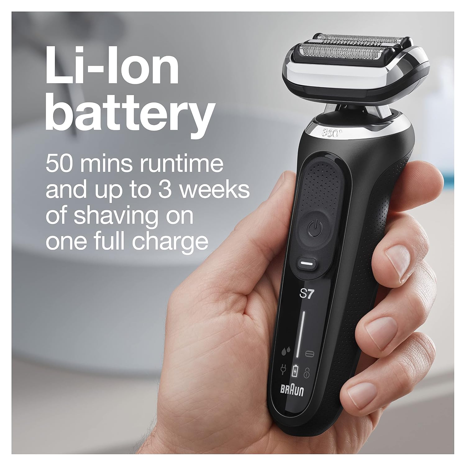 Braun Series 7 7075cc Electric Razor for Men with SmartCare Center, Beard Trimmer, Wet & Dry, Rechargeable, Cordless Foil Shaver, Black