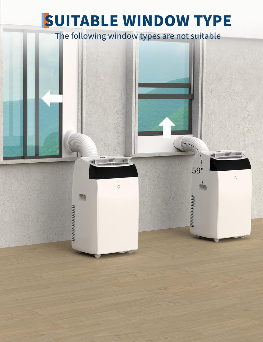 14000 BTU Room Air Conditioners with Remote Control, 3-in-1 Free Portable AC Unit with Fan & Dehumidifier, Cools Room up to 750 sq.ft, Smart/Sleep Mode,3 Speed,Auto Swing,24H Timer