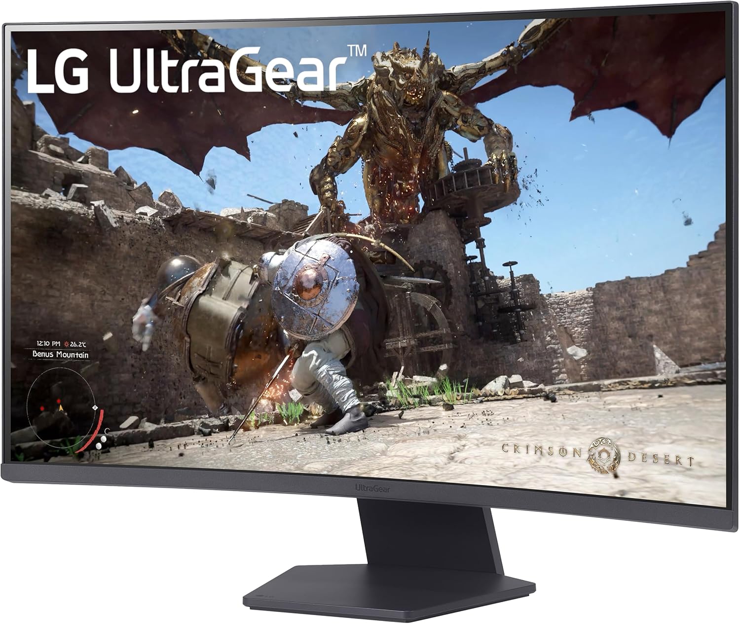 LG 32GS60QC-B Ultragear 32-inch Curved Gaming Monitor QHD (2560x1440) 180Hz 1ms 1000R AMD FreeSync HDR10 HDMIx2 DisplayPort Borderless Design Black Stabilizer DAS Crosshair FPS Counter - Black