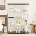 Beauty4U Glass Display Cabinet with 12 Shelves, Extra Large 3 Columns 2 Doors Curio Cabinets for Living Room, Bedroom, Office, Black Floor Standing DIY Glass Bookshelf, Quick Installation