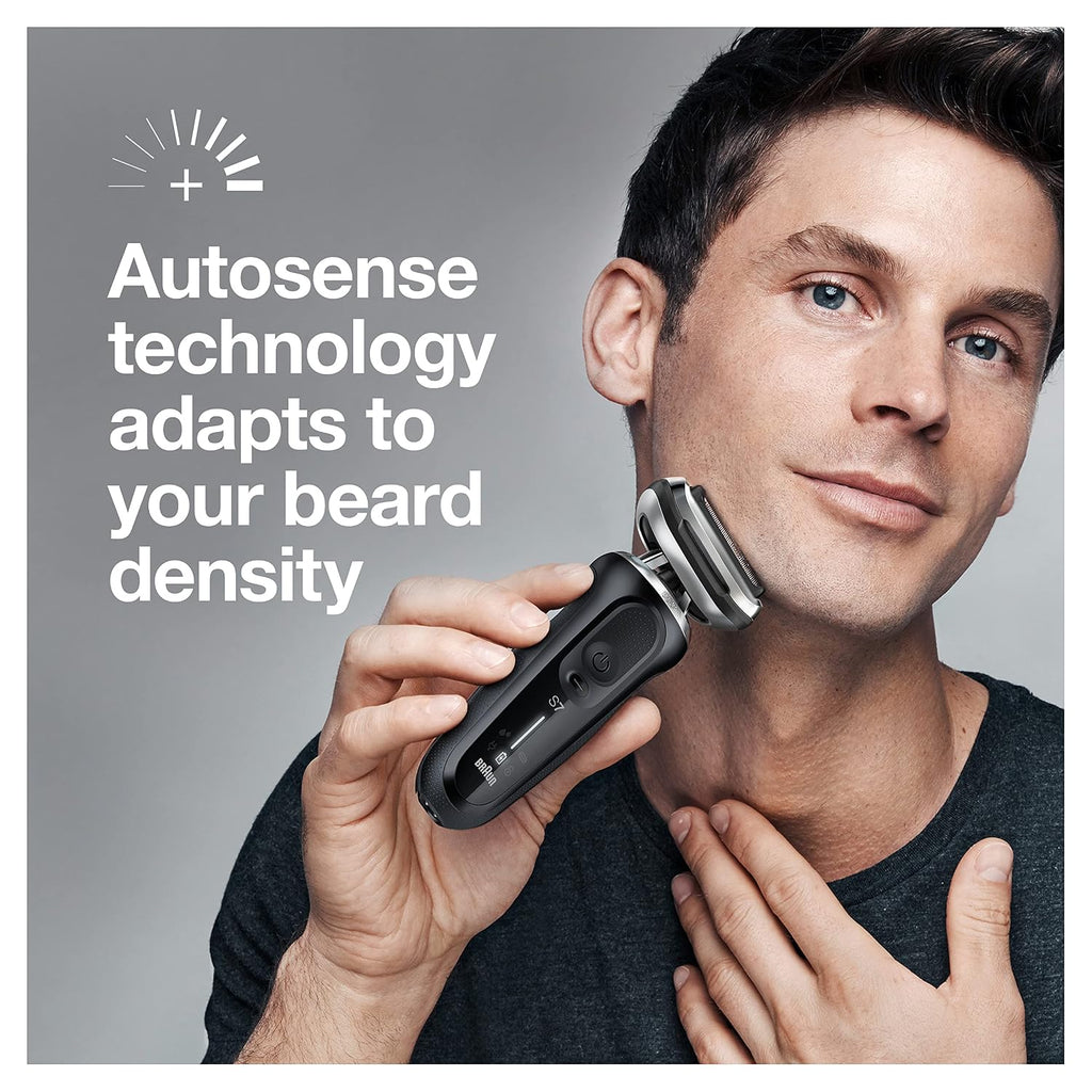 Braun Series 7 7075cc Electric Razor for Men with SmartCare Center, Beard Trimmer, Wet & Dry, Rechargeable, Cordless Foil Shaver, Black