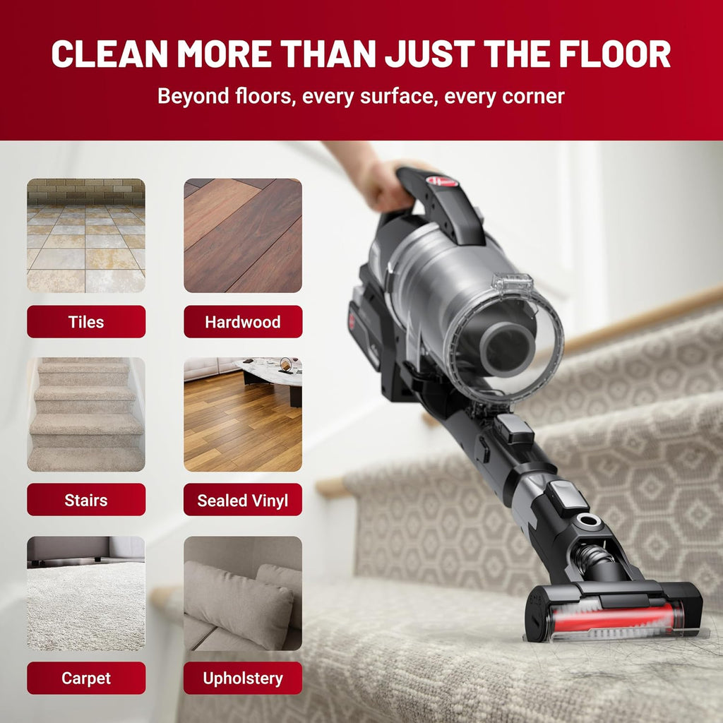Hoover ONEPWR WindTunnel Emerge Pet+ Cordless Stick Vacuum Cleaner, Lightweight Stick Vac, Powerful and Quiet Cleaning, Self Standing, No Wall Mount Required, Cordless Vacuum Cleaners for Home Use