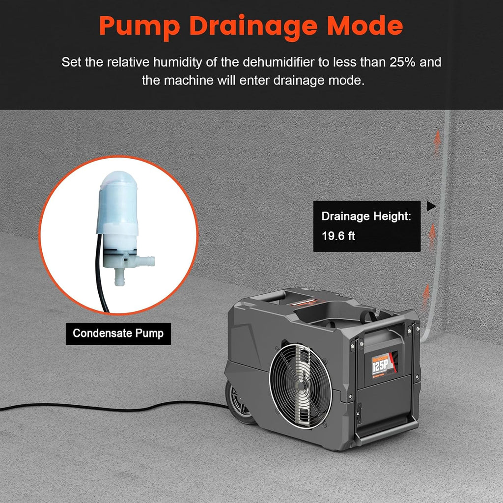 Abestorm 264 PPD Commercial Dehumidifiers with Pump and Drain Hose, Portable Industrial Dehumidifiers for Large Space, Basement, Home and Garage, Auto Defrosting