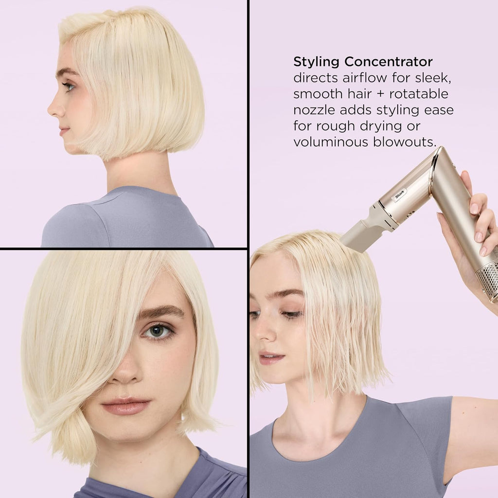 Shark FlexStyle Air Styling & Drying System, Powerful Hair Dryer Brush & Multi-Styler with Auto-Wrap Curlers, Paddle Brush, Oval Brush, Concentrator Attachment, Stone, HD430