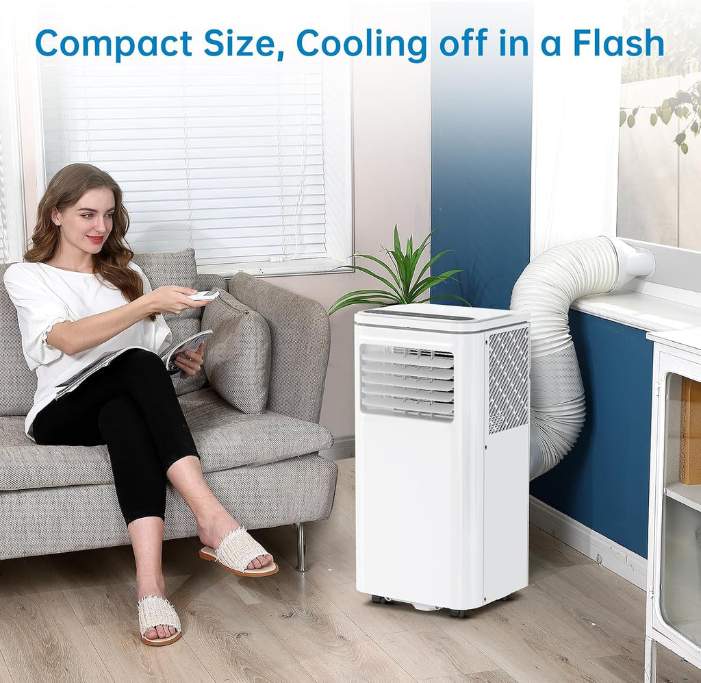 10,000 BTU Portable Air Conditioners, 3-in-1 ModesUp to 450 Sq.Ft.,LED Display, Remote Control, 24H Timer, Quiet Floor AC with Window Installation Kit,for Bedroom.