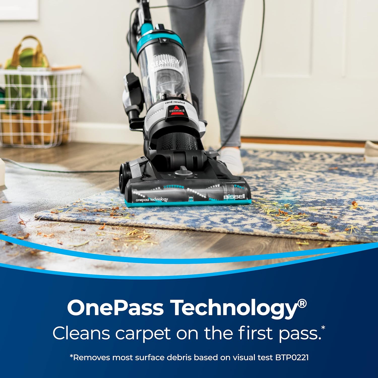 Bissell CleanView Rewind Pet Bagless Vacuum with Automatic Cord Rewind, Active Extension Wand for Hard-to-Reach Areas, Powerful Suction & Multi-Surface Cleaning, 3534