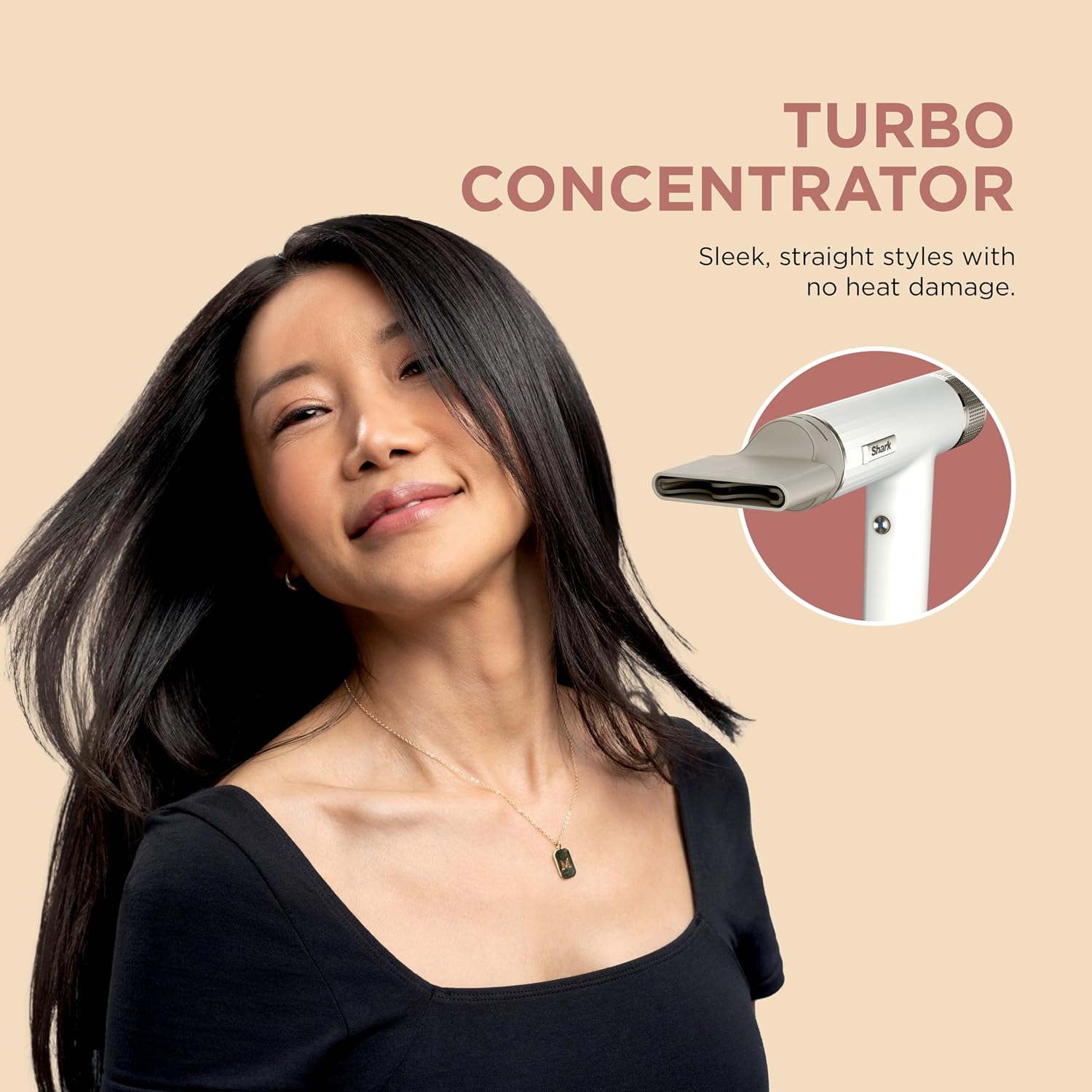 Shark SpeedStyle Essential High-Velocity Dryer with Concentrator, Lightweight, Ionic, No Heat Damage, Best for Straight and Wavy Hair, Silk HD301