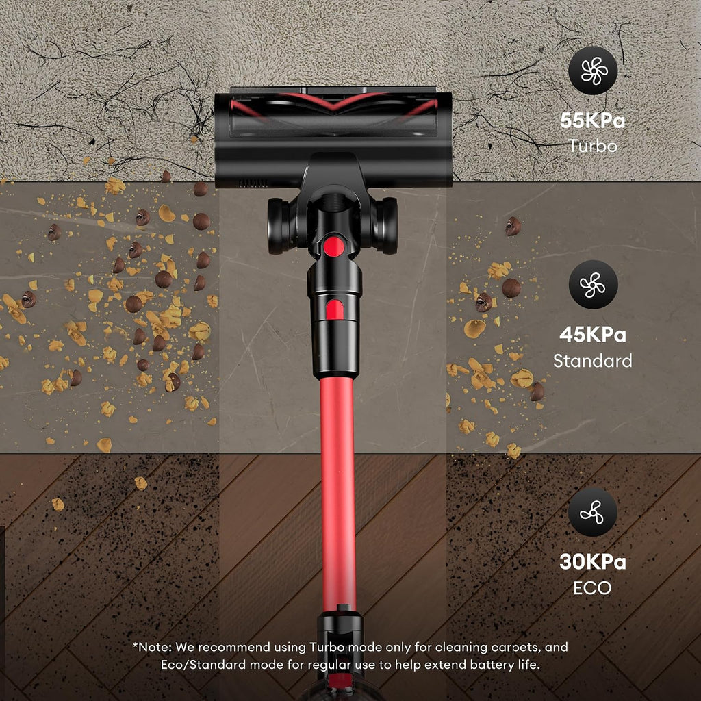 Ultenic Cordless Vacuum Cleaner, 600W 55Kpa 60Mins Vacuum Cleaners for Home, with 180°Bendable Wand, Anti-Tangle Brush, Charging Dock, Stick Vacuum Cordless for Pet Hair/Carpet/Floor/Car