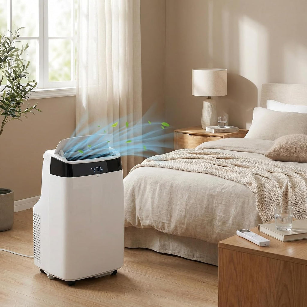 10,000 BTU Portable Air Conditioners, 3-in-1 Portable AC with Cool, Dry, Fan and Sleep Modes, Room Air Conditioners with 24H Timer, Self-Evaporation, Low Noise 48 dB, for Bedroom, Office