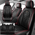Fit for Chevy Silverado 1500/2500/3500 2007-2026 Seat Covers, Fashion Sport Seat Cover with Waterproof Leather, Airbag Safe Design Seat Protector (2 Front Seat Standard, Black Red)