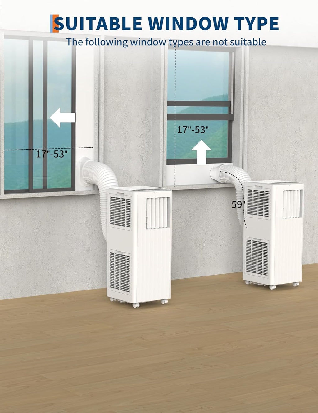 8,000 BTUs Portable Air Conditioner, 3-in-1 AC Unit with Fan, Dehumidifier, Air Conditioner for Bedroom Cools Rooms Up to 350 Sq.Ft, Indoor Quiet AC Unit, Easy Installation Kit Included, White