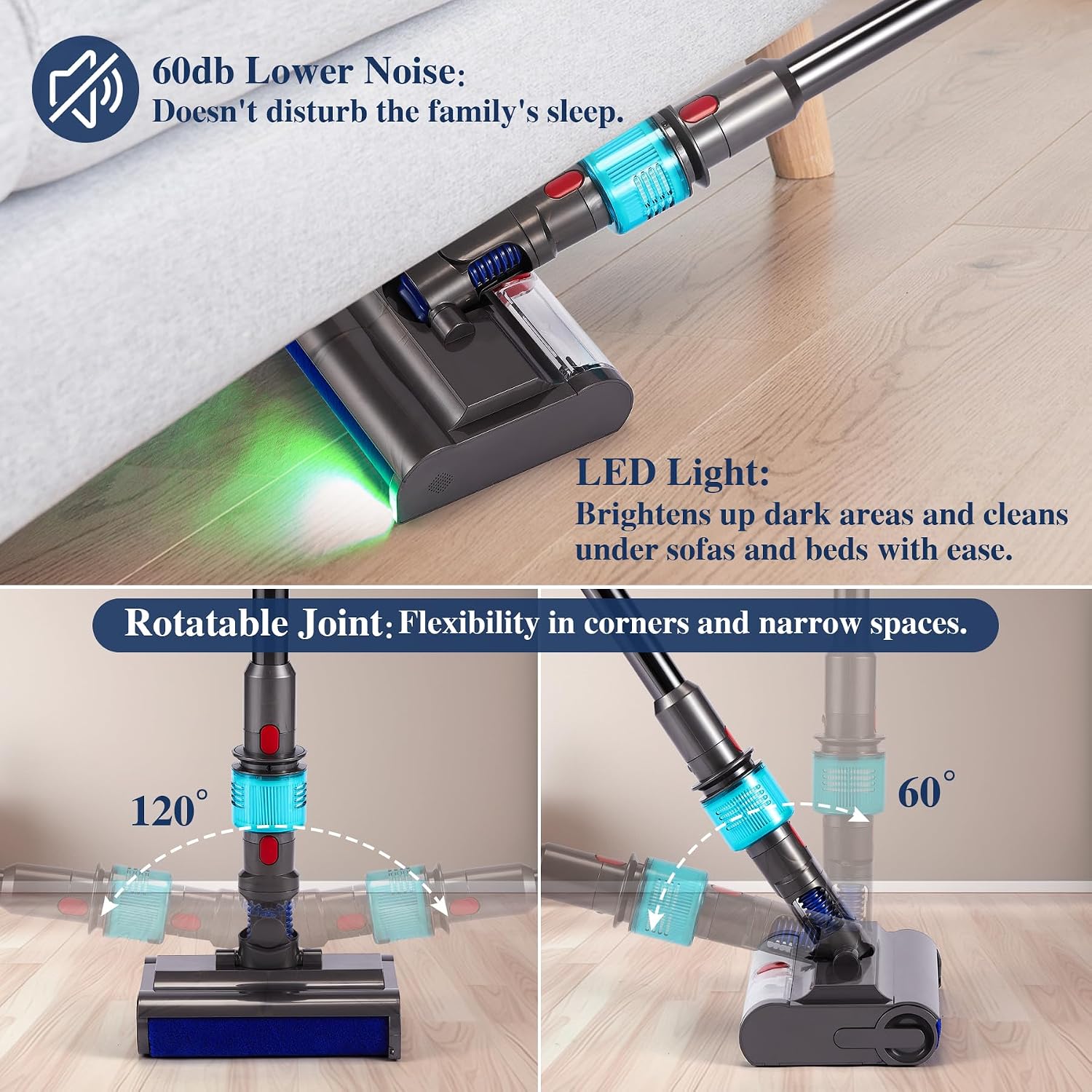 Original Electric Wet Dry Mopping Head Compatible with Dyson Submarine V15 V8 V7 V10 V11, Quick-Release Dyson Mop Head Attachment with LED, Water Tank and Roller Brush