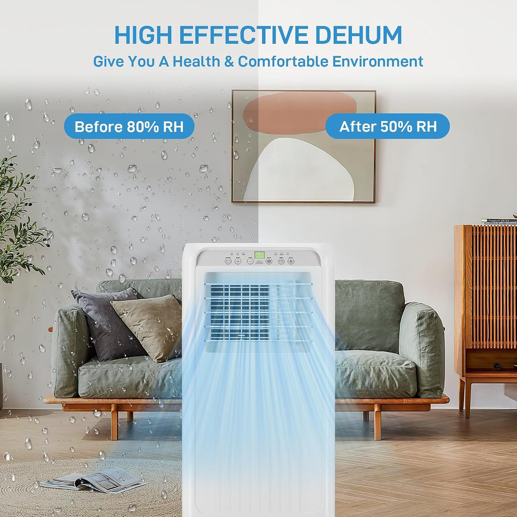 GarveeTech Portable Air Conditioners 10000 BTU for Rooms Up to 450 Sq, Ft, Portable AC with Cooling, Dehumidifier, Fan & Sleep Modes, Stand Up AC Units with Remote Control and Auto Evaporation